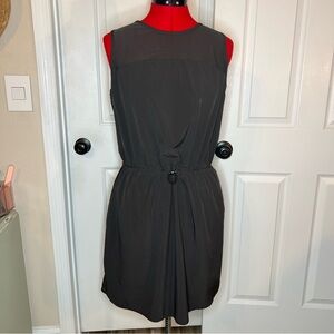 Athleta Sleeveless Sheer Top Elastic Waist Dress Black Womens Sz 8